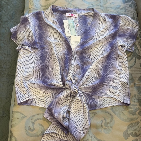 Buddy Love Purple Snakeskin Tie Top - Picture 3 of 3